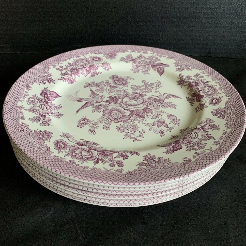 6 Royal Stafford Purple Asiatic Pheasant Plates